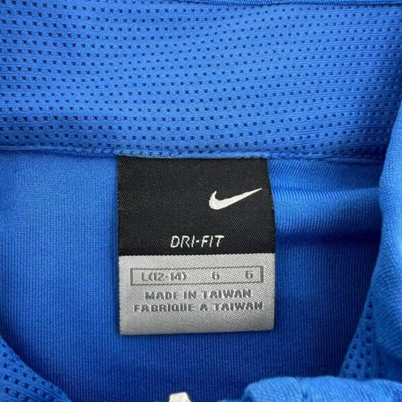 Nike Dri-Fit Warm Up Run Gym Jacket Junior L = Womens M Blue Yellow Full Zip - Picture 3 of 8